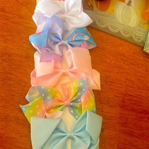 Set of 5 fabric hair bows